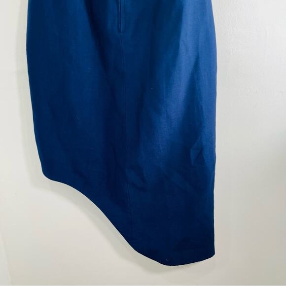 C/MEO Collective Navy Blue Ruffle Off Shoulder Crepe Slit Front Cocktail Medium - Picture 11 of 12